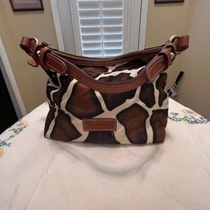 Dooney & Bourke Nylon giraffe print shoulder bag vintage 90's /Y2k M0097181